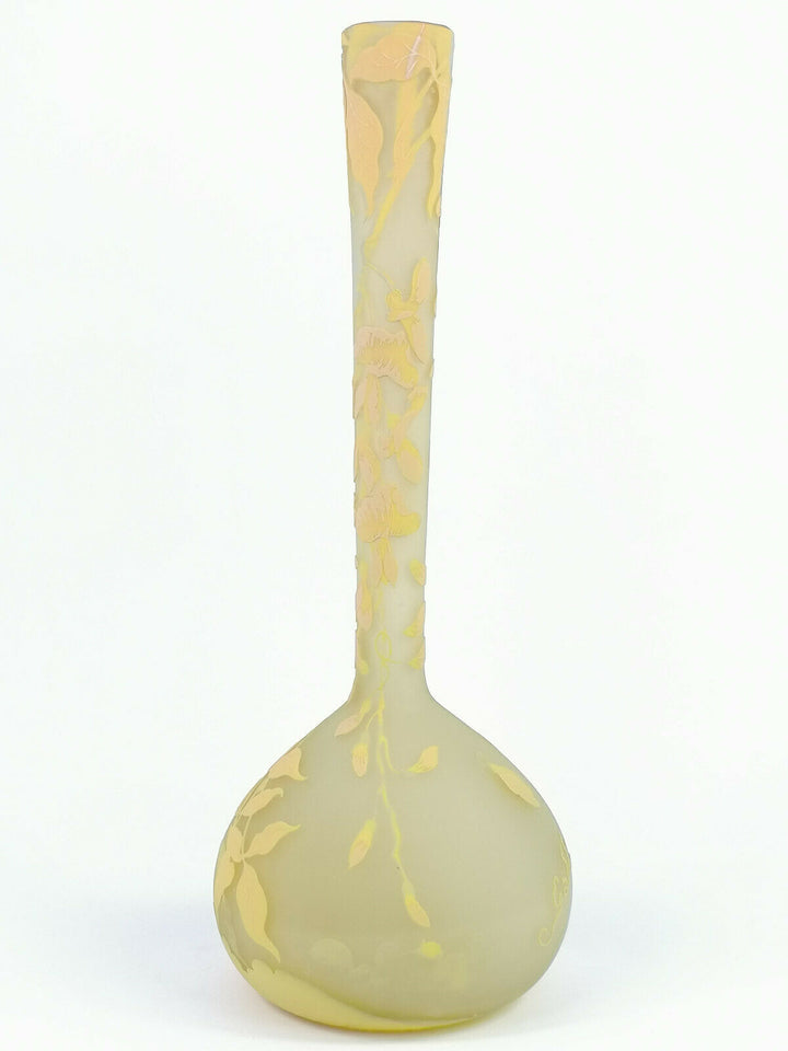 エミールガレ　藤の花のバンジョー型大型花瓶約40CM
