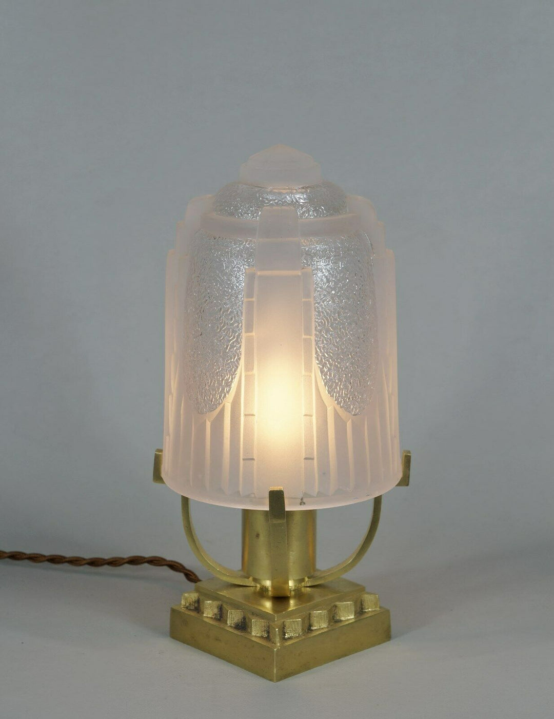 MULLER FRERES : FRENCH BRONZE ART DECO LAMP 1930 ...... France degué sabino era