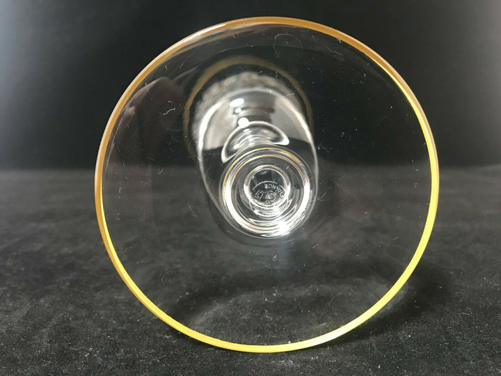 Vintage Baccarat Crystal-Jasmina Wine Glass Goblets-Etched w/Gold Trim-Set Of 4
