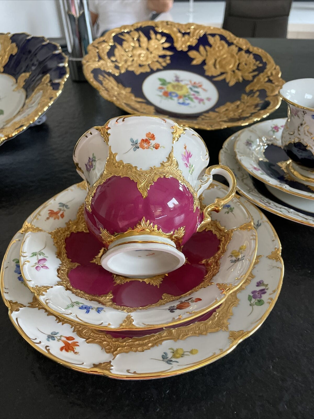 マイセン　モカセット　Bフォーム　2級品