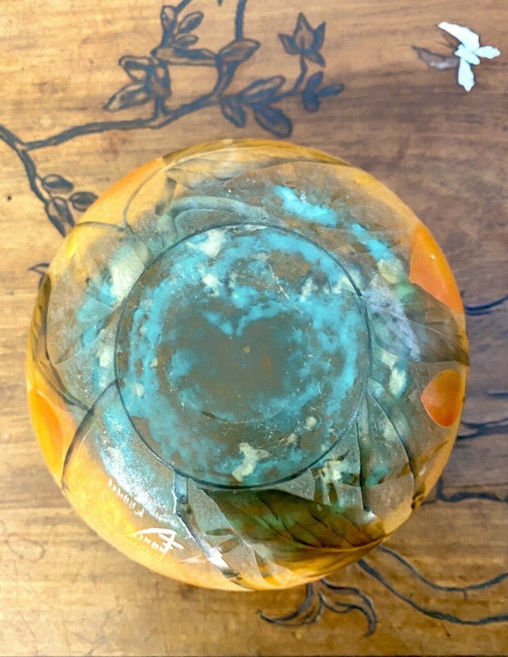 Daum nancy - Coupe Polylobée A Decor De Fruits, Pate De Verre Art Nouveau