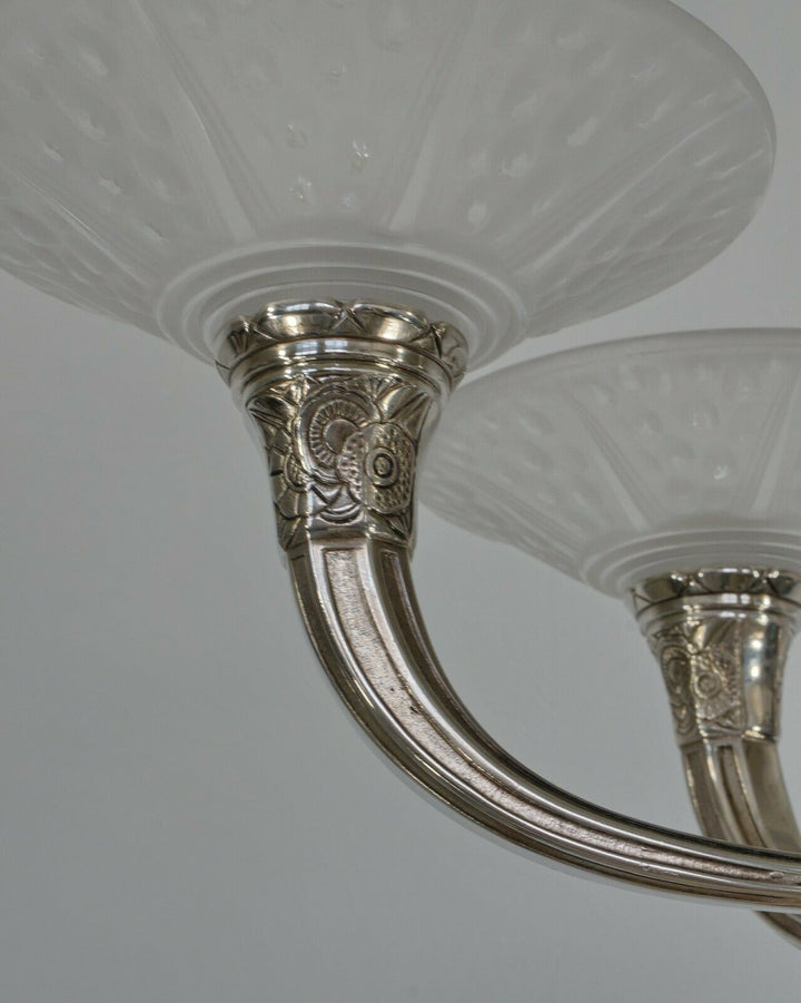 RANC & MULLER : FRENCH 1930 ART DECO CHANDELIER #3 .. lamp degue daum era France