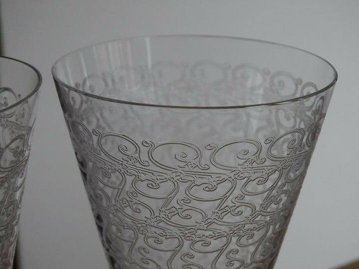4 FLUTES A CHAMPAGNE EN CRISTAL DE BACCARAT MODELE ROHAN signées