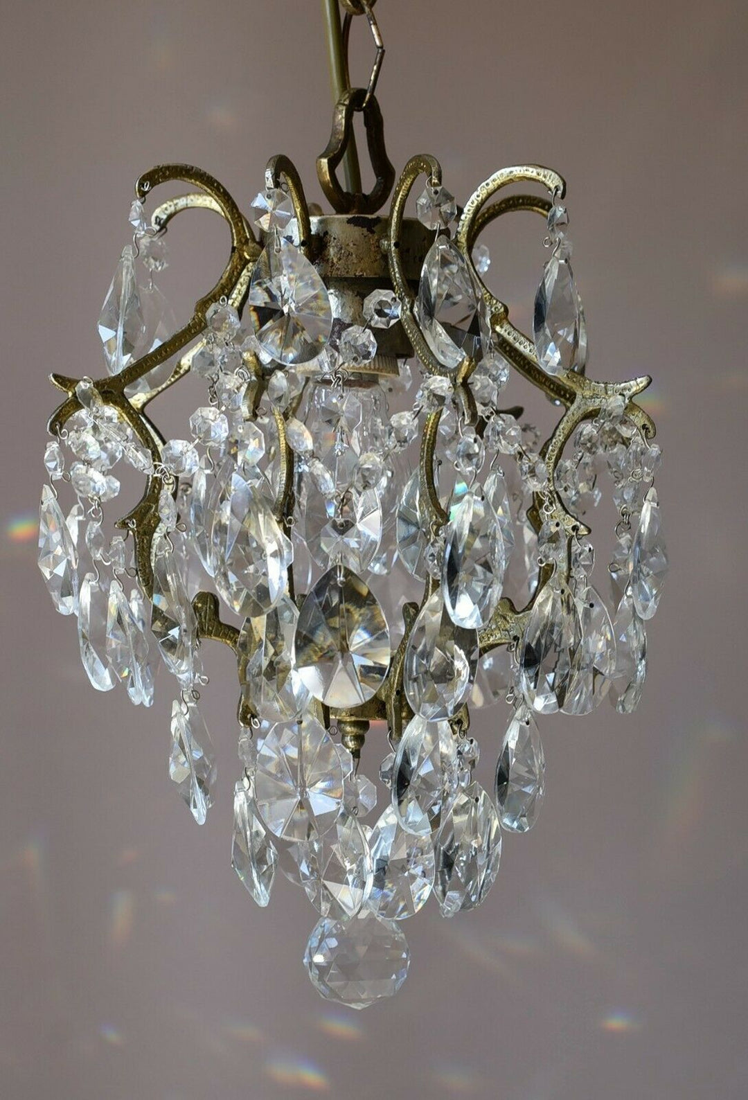 アンティーク/フレンチスタイル ヴィンテージ クリスタルシャンデリア