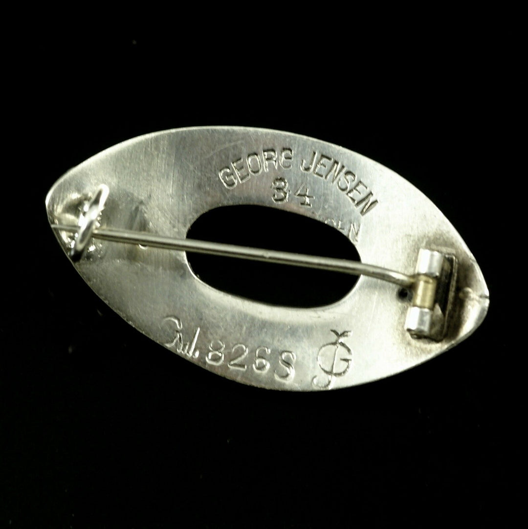ジョージジェンセン　アールヌーボー　シルバーブローチ　コーラル　#34　1904-08　商標付