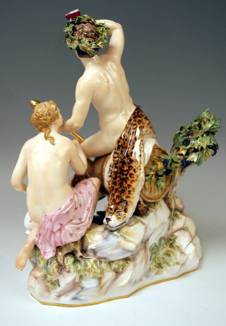 マイセン MEISSEN 邁森 GRUPPE BACCHUS NYMPHE GEFLÜGELTER PUTTO SATYR NR: C35X UM 1860