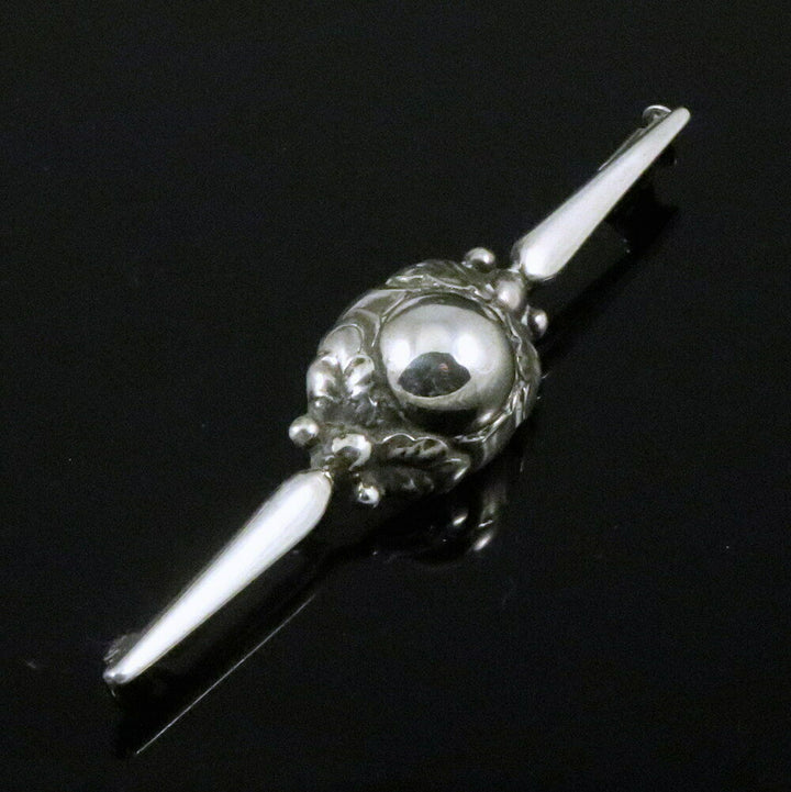 ジョージジェンセン　スターリングシルバー　シルバーストーンのブローチ　#117A　1933-44年代の刻印