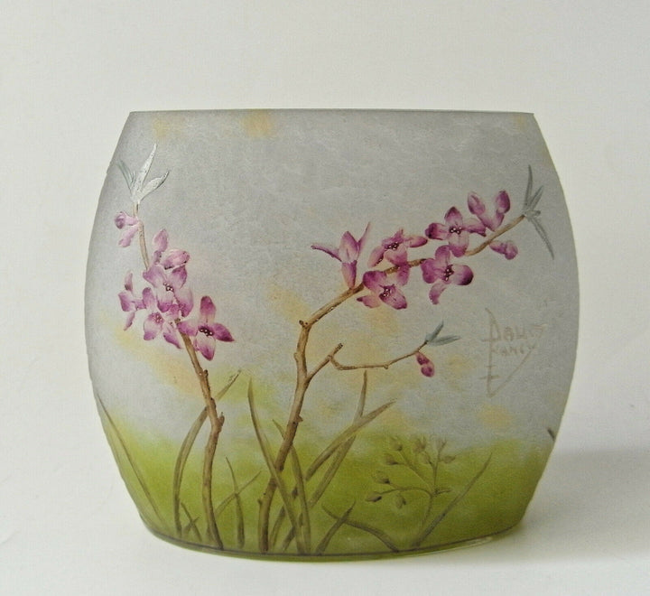 VASE DAUM FRÈRES, NANCY, SIGNIERT. MIT SEIDELBAST VASE AU DAPHNÉ ORIGINAL