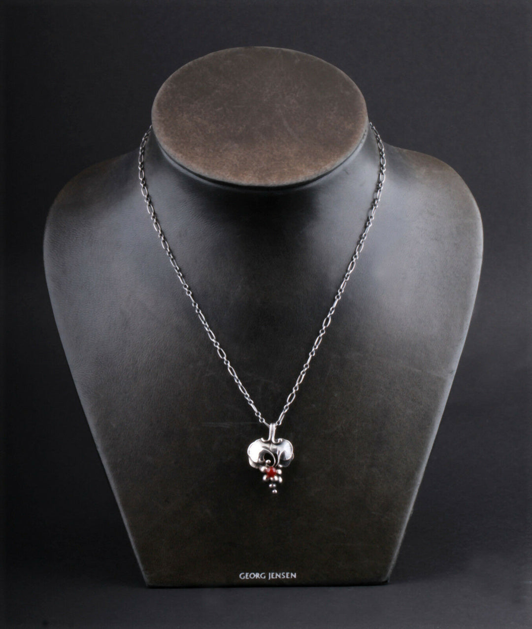 GEORG JENSEN Sterling Silver Pendant Of The Year 1996 with Carnelian. RARE!