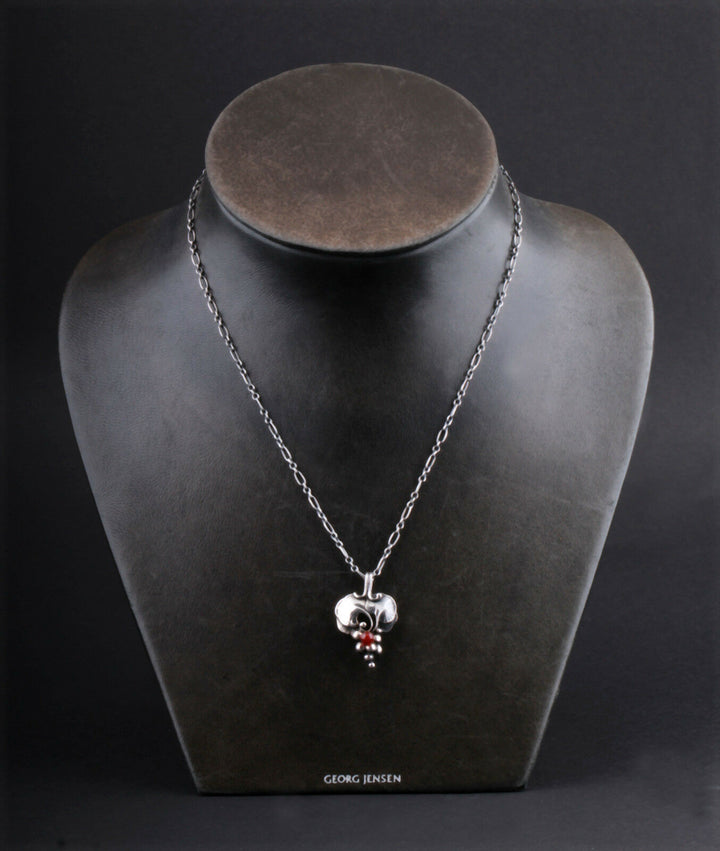 GEORG JENSEN Sterling Silver Pendant Of The Year 1996 with Carnelian. RARE!
