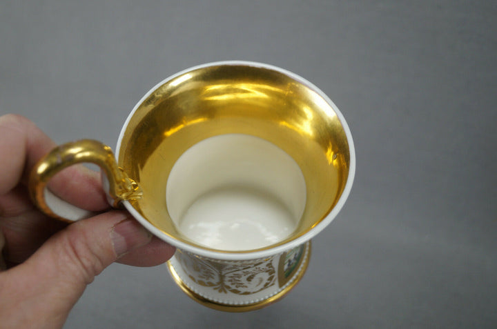 KPM Berlin Hand Painted Fuchshofen Scene & Gold Empire Form Cup C. 1820-1830s