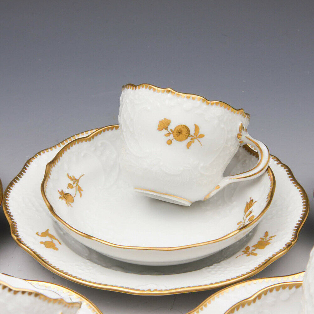 マイセン　モカセット　6客セット　「金の小枝」