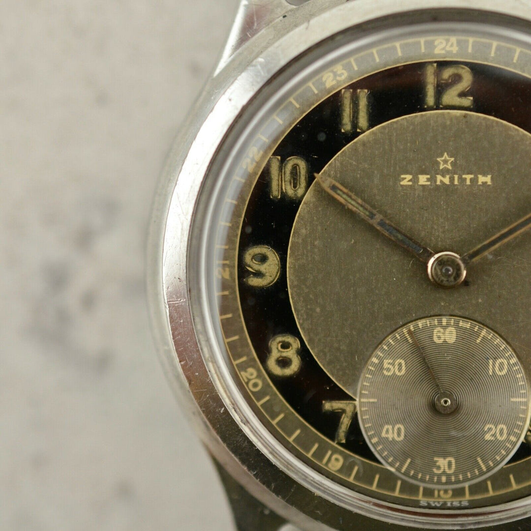 1950年　ヴィンテージ ゼニス　カラトラバ　ミリタリー　腕時計　126-6 スチール製