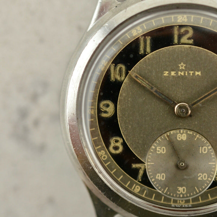 1950年　ヴィンテージ ゼニス　カラトラバ　ミリタリー　腕時計　126-6 スチール製