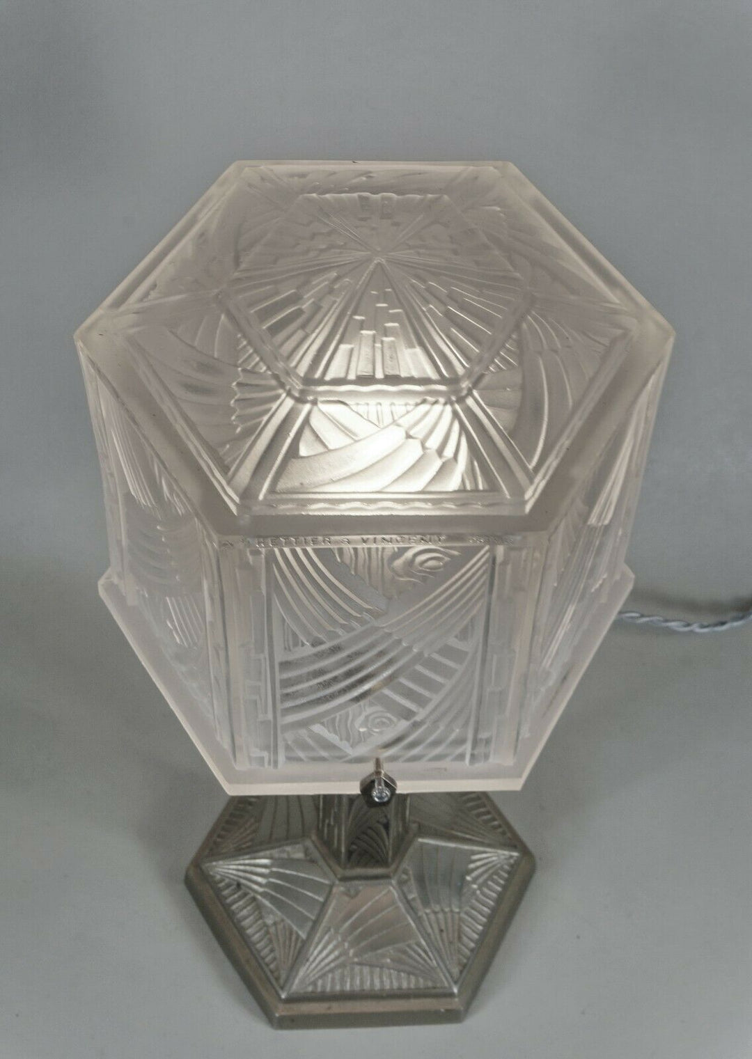 HETTIER & VINCENT : RARE FRENCH ART DECO LAMP 1930 ..... des hanots France 1925