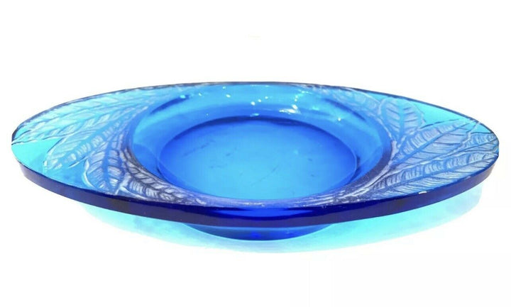 Cendrier Feuilles Bleu Électrique R.Lalique Astray Rene Lalique Blue Electric