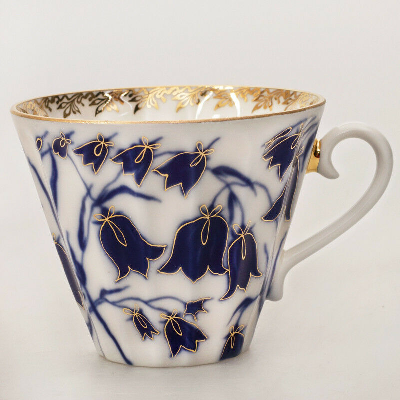 インペリアルポーセリン　ティーカップ＆ソーサー　ロモノーソフ　ブルーベル模様