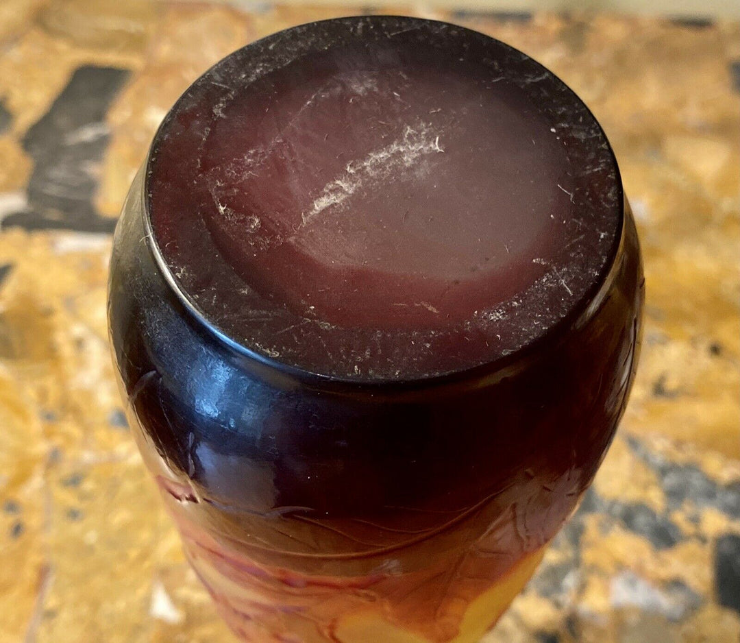 Émile GALLE - Vase Piriforme allongé aux Iris