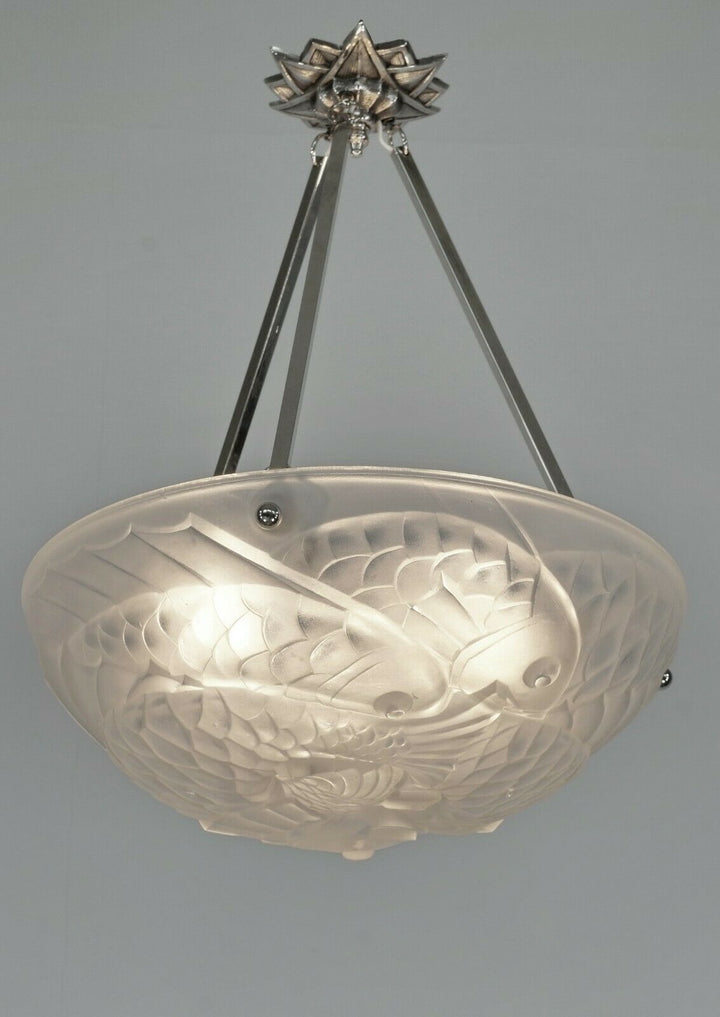 PIERRE GILLES : FRENCH 1930 ART DECO CHANDELIER ... pendant 1925 lamp muller era