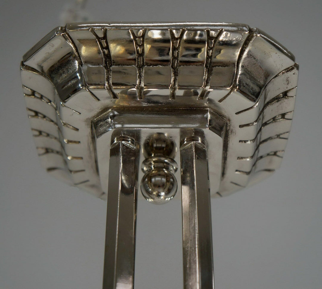 LAVAL & GAUTHIER Ezan EJG : FRENCH OPALESCENT ART DECO CHANDELIER .... 1930 1935