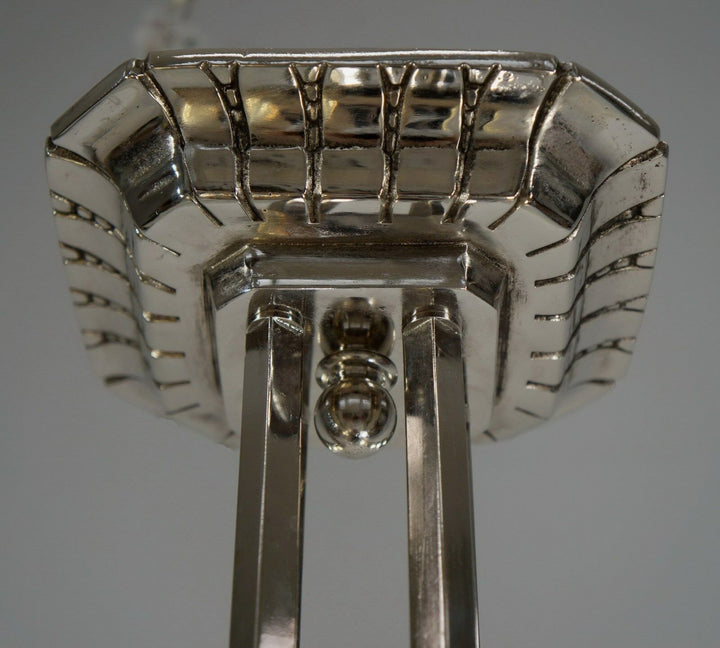 LAVAL & GAUTHIER Ezan EJG : FRENCH OPALESCENT ART DECO CHANDELIER .... 1930 1935