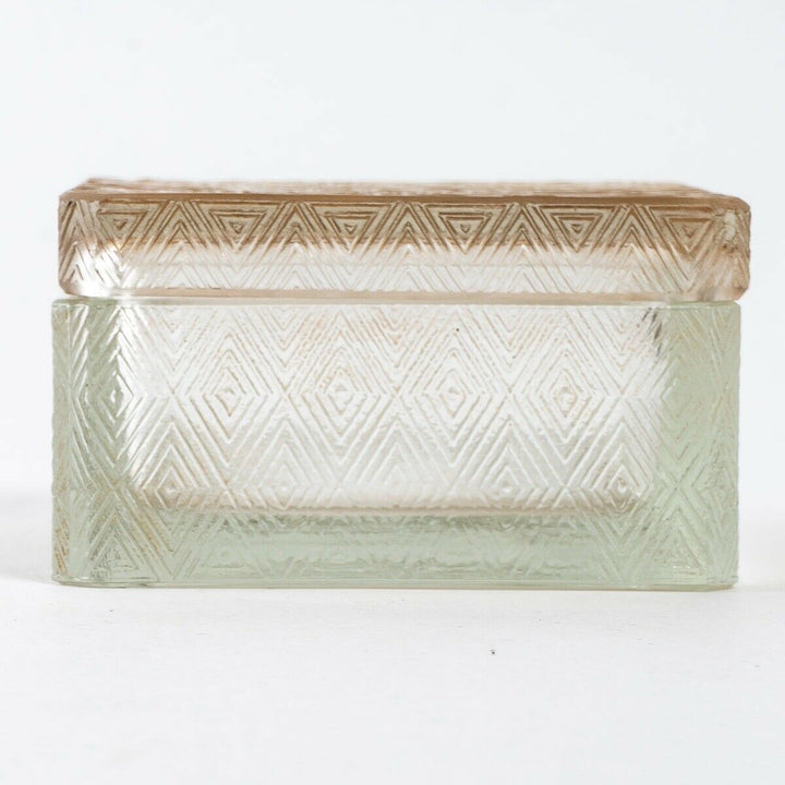 Boite Zinnias Verre Patiné Sépia René Lalique Stained Flowers Box Jar R.Lalique