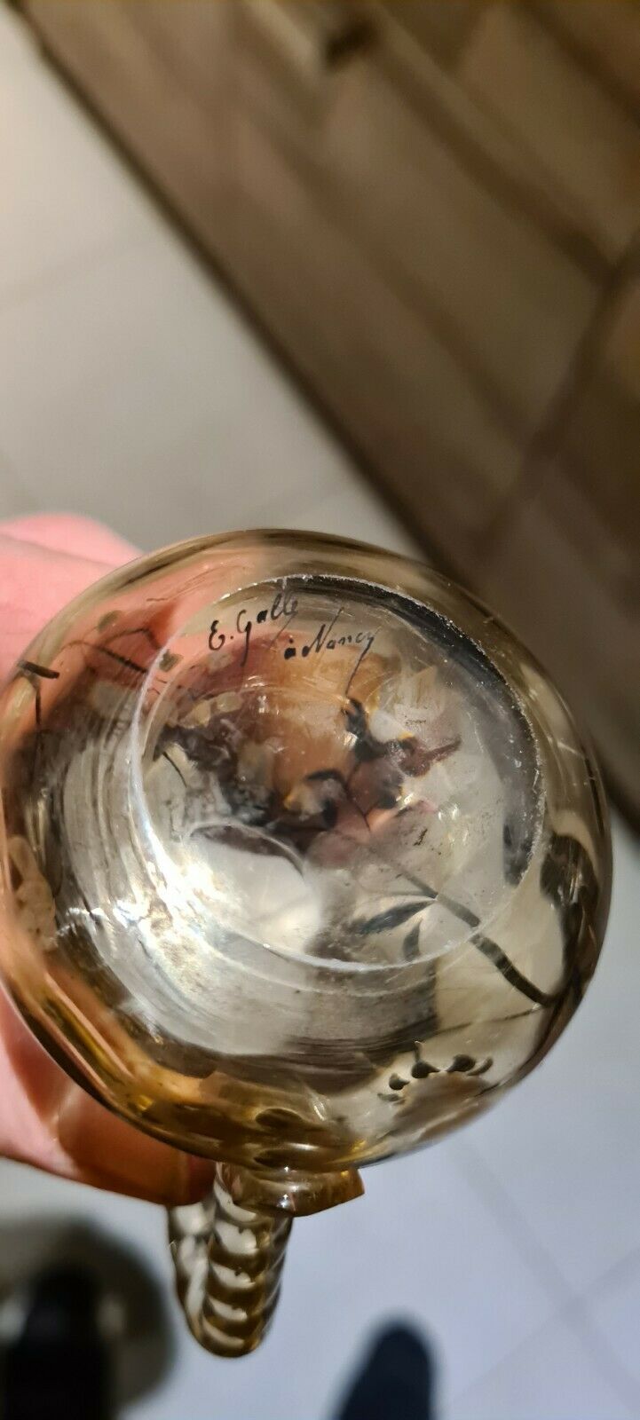 Rare Pichet Miniature Verre Émaillé Emile Gallé Nancy 1ere Periode Old vase 1900