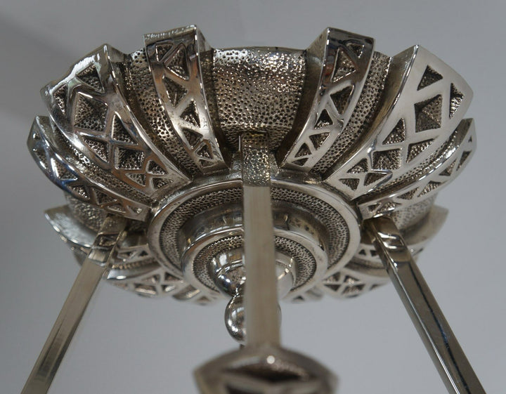 DEGUE : LARGE FRENCH 1930 ART DECO PENDANT CHANDELIER ... lustre lamp muller era
