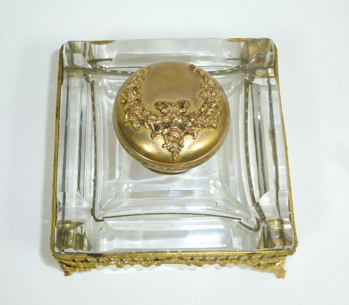 Inkwell Um 1860-1880 France Baccarat Crystal Glass