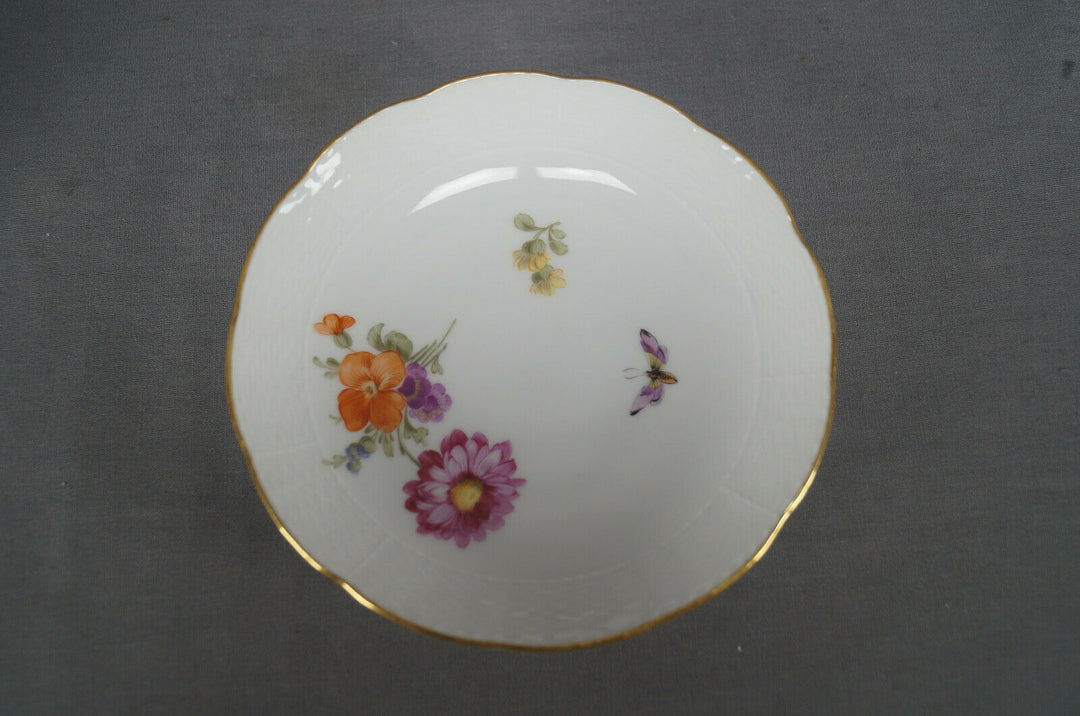 KPM Berlin Hand Painted Dresden Floral Butterfly & Gold Tea Cup & Saucer A