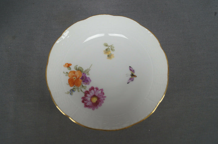 KPM Berlin Hand Painted Dresden Floral Butterfly & Gold Tea Cup & Saucer A