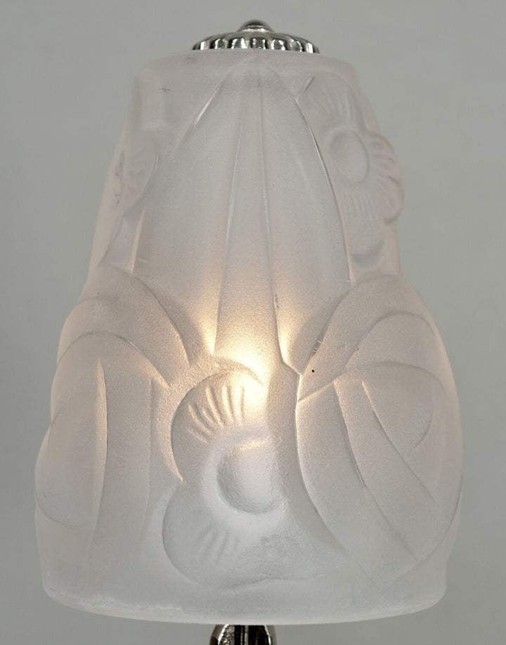 DEGUE : FRENCH 1930 ART DECO LAMP ............. lampe plated bronze muller era