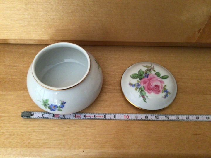 マイセン(Meissen)　小物入れ　ピンクローズ・勿忘草　1級品