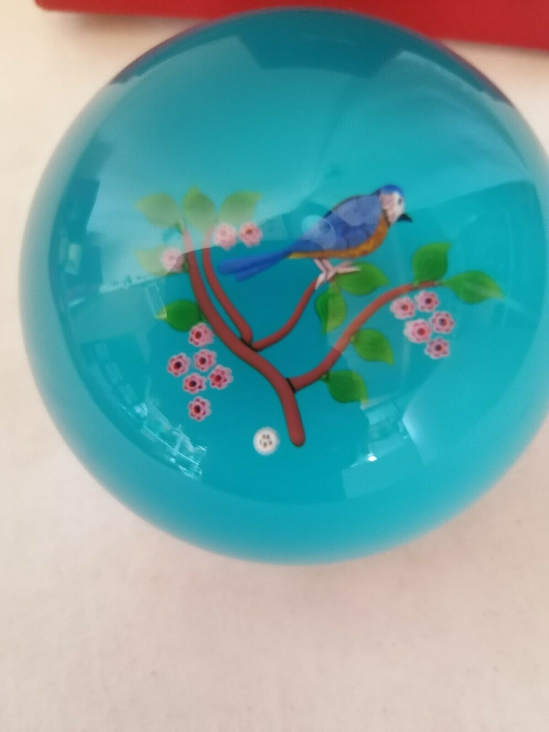 sulfure presse-papier signé numéroté 143/200 Baccarat année 1989 mésange