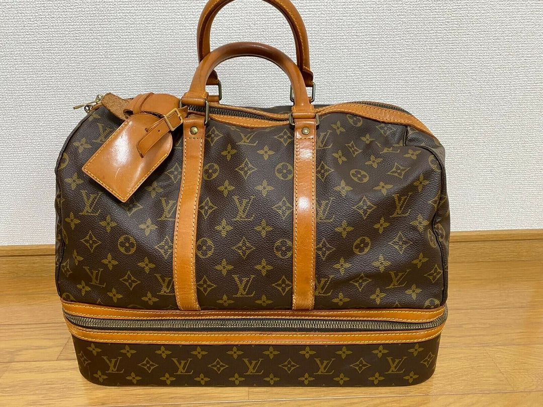 AUTH Louis Vuitton Monogram Sac Sport M41444 Boston Bag Travel Bag LV