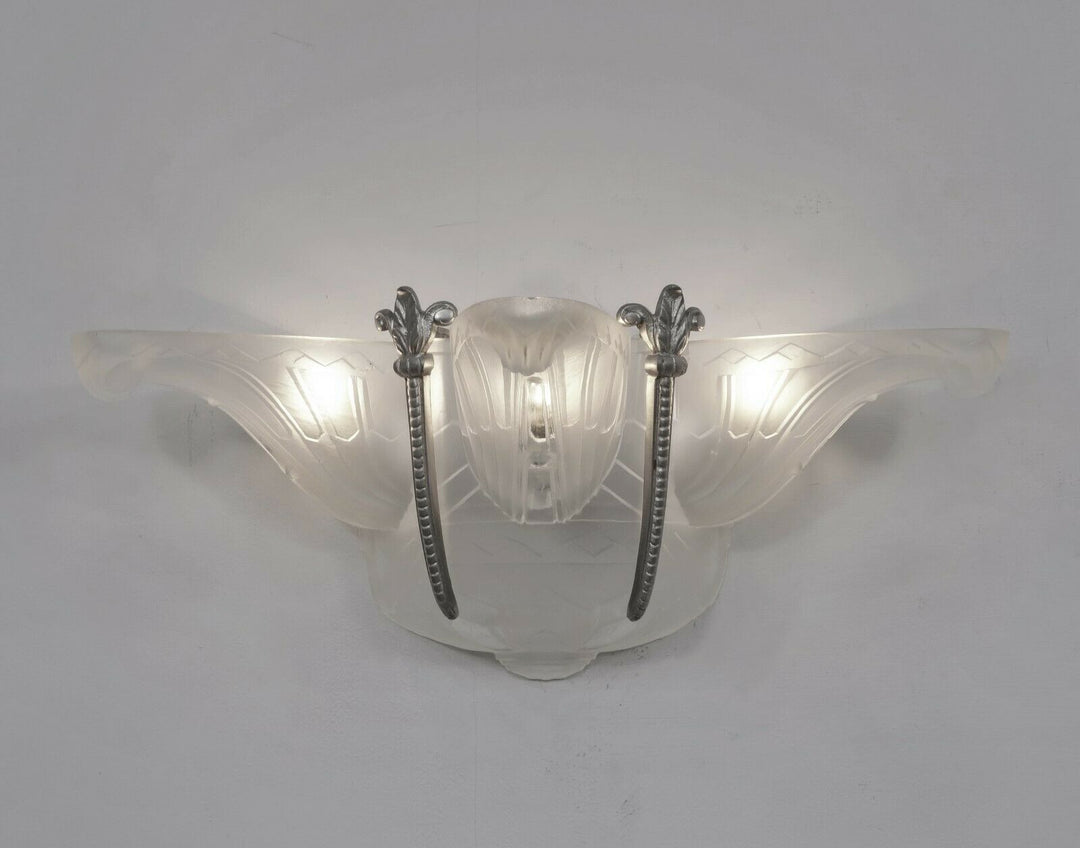 HANOTS : French 1930 art deco single wall sconce .. lamp muller degué era France