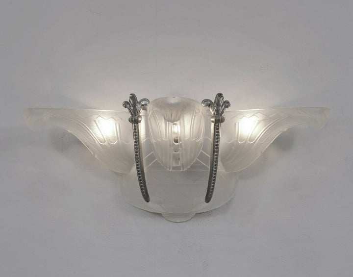 HANOTS : French 1930 art deco single wall sconce .. lamp muller degué era France