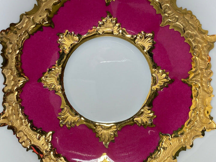 MEISSEN MOKKA GEDECK 2-TLG TASSE UT B-FORM WEINROT ROT BORDEAUX VIEL GOLD Nr.3