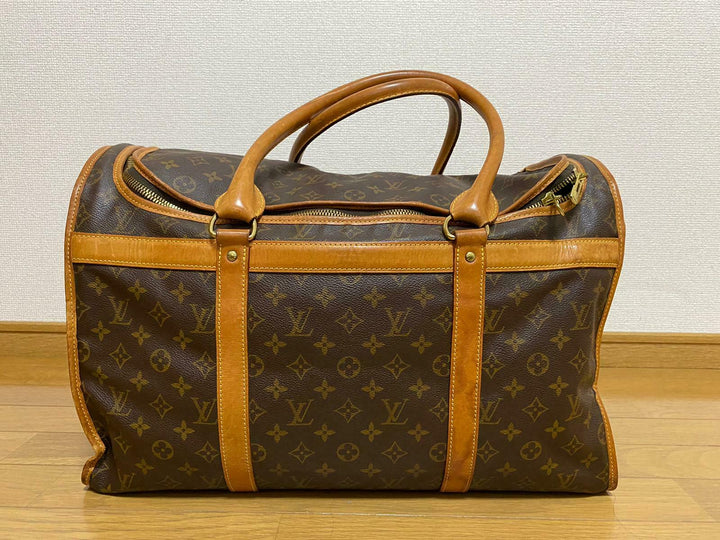 AUTH LOUIS VUITTON MONOGRAM SAC Chien 50 Dog Pet Carrier Bag Purse Travel LV288