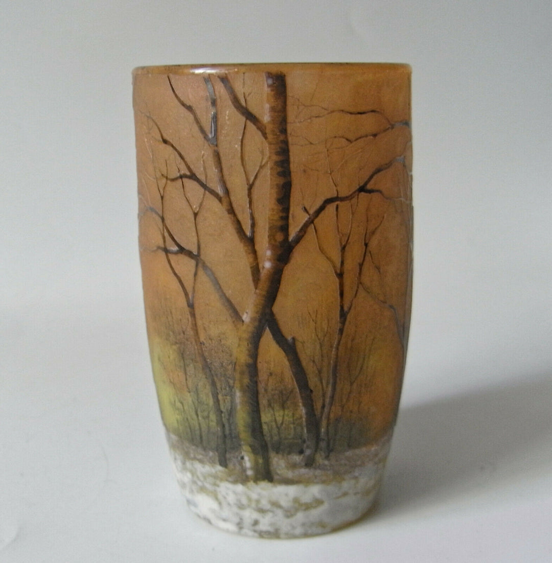 DAUM FRÈRES, NANCY: VASE "ARBRES EN HIVER" 1890-96 SIGNIERT garantiert original