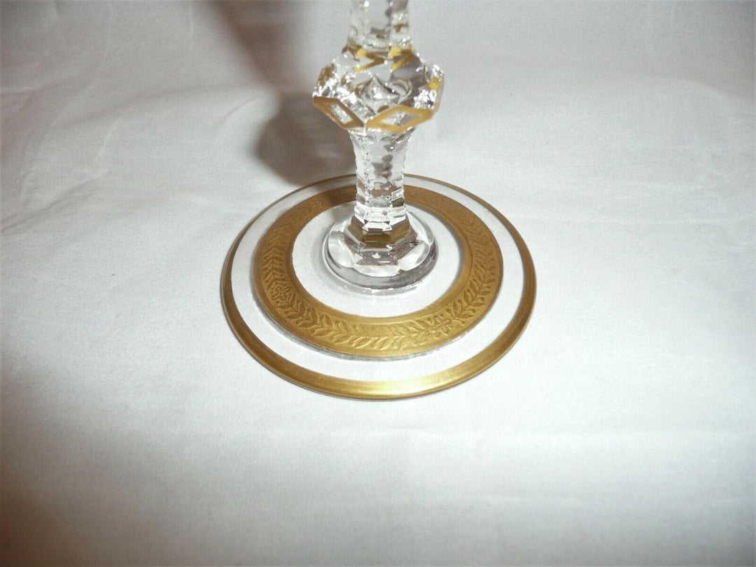 Saint Louis Lyon Head Decorated Crystal Gold Cutted Wine Glass 16,5cm/6,5inch
