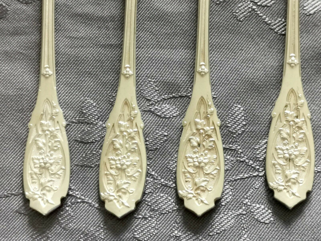 ARGENT MASSIF PUIFORCAT MODERNE FEUILLAGE 7 FOURCHETTES A HUITRES DESSERT