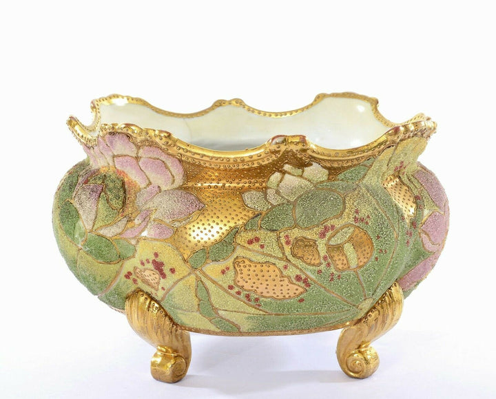 オールドノリタケ　コラレン　蓮の花のボウル　脚付き