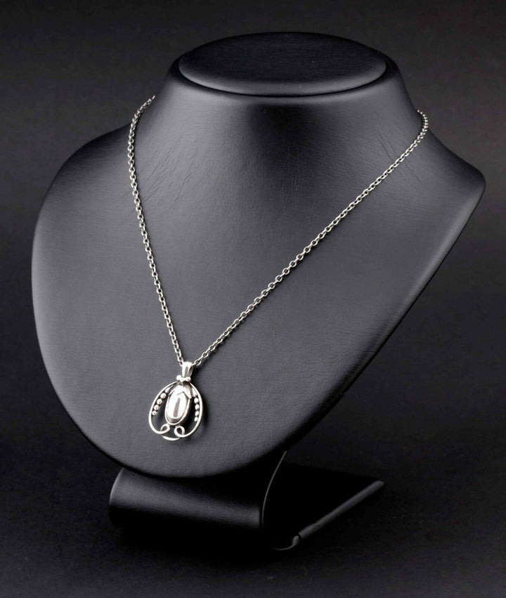 GEORG JENSEN Sterling Pendant Of The Year 1990, Silver, Silverstone. RARE!