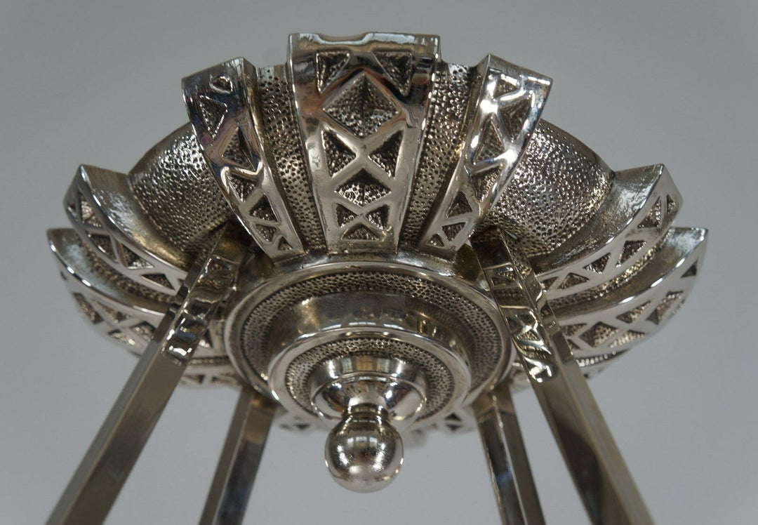 DEGUE : LARGE FRENCH 1930 ART DECO PENDANT CHANDELIER ... lustre lamp muller era