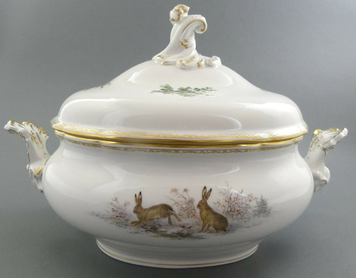 ⚔ Meissen 邁森 Terrine 00028 Volumen 3,5 Liter Wildmalerei Ridinger TOP 1.Wahl