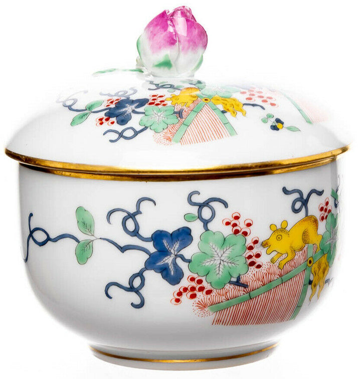 Zuckerdose fliegender Fuchs und Eichhörnchen Meissen Neuer Ausschnitt 1. Wahl