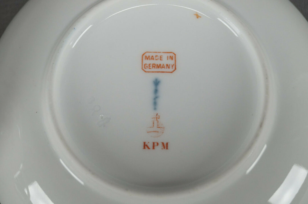 KPM Berlin Hand Painted Dresden Floral Butterfly & Gold Tea Cup & Saucer F