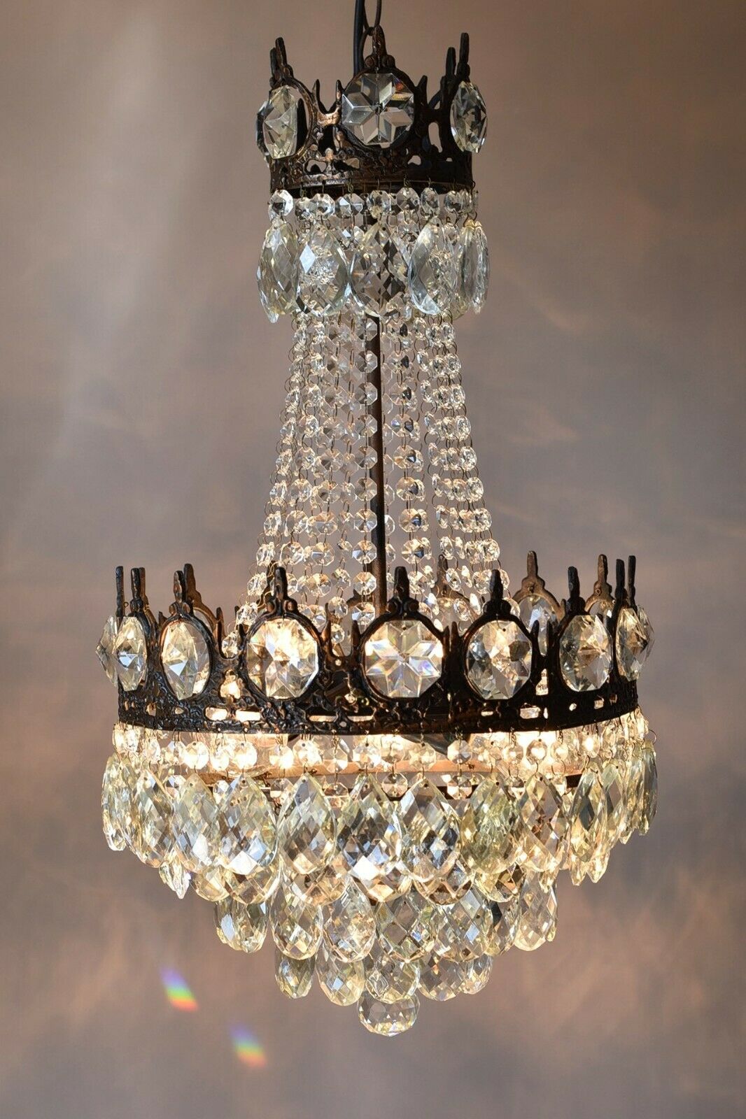 Empire Antique Style Vintage Crystal Chandelier, Ceiling lighting Pendant Lamp