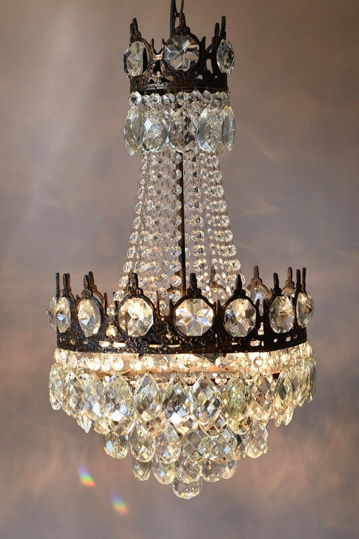Empire Antique Style Vintage Crystal Chandelier, Ceiling lighting Pendant Lamp